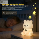 Lumibubs Bow Tie Bear Night Light, 7 Colour Touch Dimmable Silicone Lamp with 40Hr Battery - 1PC - Night Light