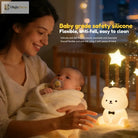 Lumibubs Bow Tie Bear Night Light, 7 Colour Touch Dimmable Silicone Lamp with 40Hr Battery - 1PC - Night Light