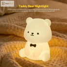 Lumibubs Bow Tie Bear Night Light, 7 Colour Touch Dimmable Silicone Lamp with 40Hr Battery - 1PC - Night Light