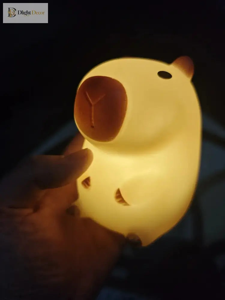 Lumibubs Chubby Capybara Night Light, Cute Silicone Bedside Lamp for Kids & Adults - Night Light