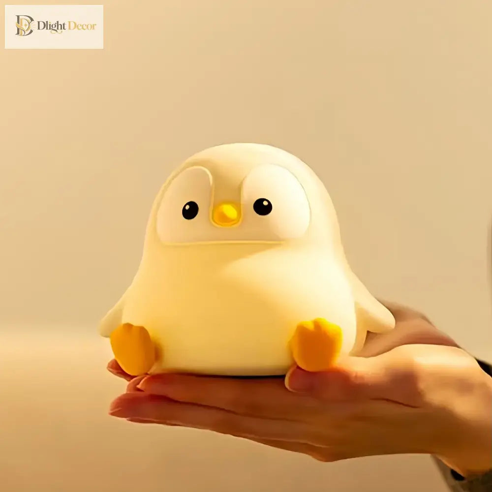 Lumibubs Chubby Penguin Night Light, Touch Control Rechargeable Silicone Baby Lamp - Penguin Baby - Night Light