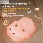 Lumibubs Chubby Penguin Night Light, Touch Control Rechargeable Silicone Baby Lamp - Pink / Warm White - Night Light