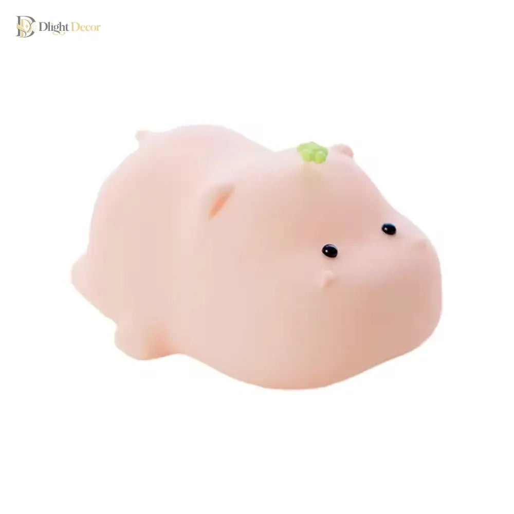 Lumibubs Chubby Penguin Night Light, Touch Control Rechargeable Silicone Baby Lamp - Pink / Warm White - Night Light