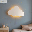 Lumibubs Cloud Wall Lamp, Wooden Glowing Night Light for Kids Bedroom & Nursery - Cloud / Warm White - wall Lamp