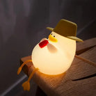Lumibubs Cowboy Duck Night Light, Cute Silicone USB Rechargeable Bedside Lamp for Kids - 1pc with hat - Night Light