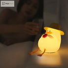 Lumibubs Cowboy Duck Night Light, Cute Silicone USB Rechargeable Bedside Lamp for Kids - Night Light