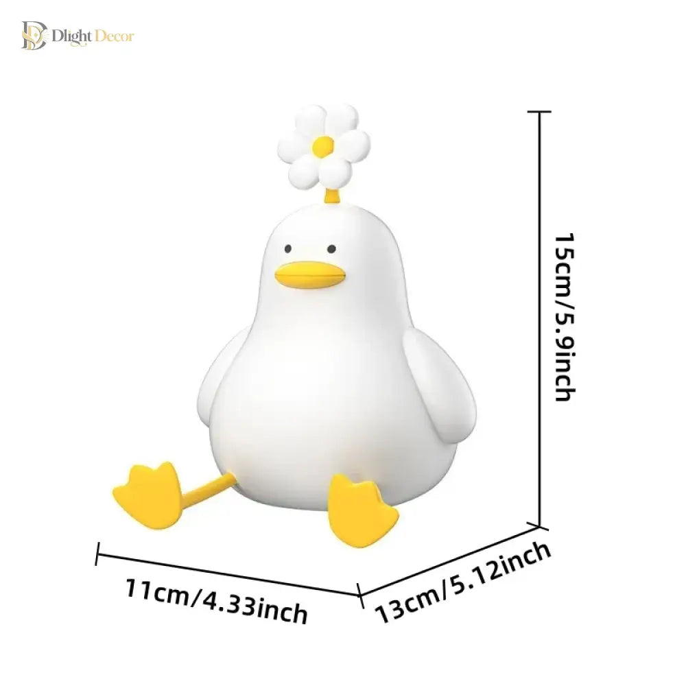 Lumibubs Daisy Duck Night Light, Touch Control USB Rechargeable Silicone Lamp for Kids - Table Lamp