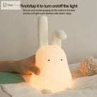 Lumibubs Floppy Bunny Night Light, Bendable Ears Silicone Lamp with Phone Stand & 70Hr Battery - Table Lamp