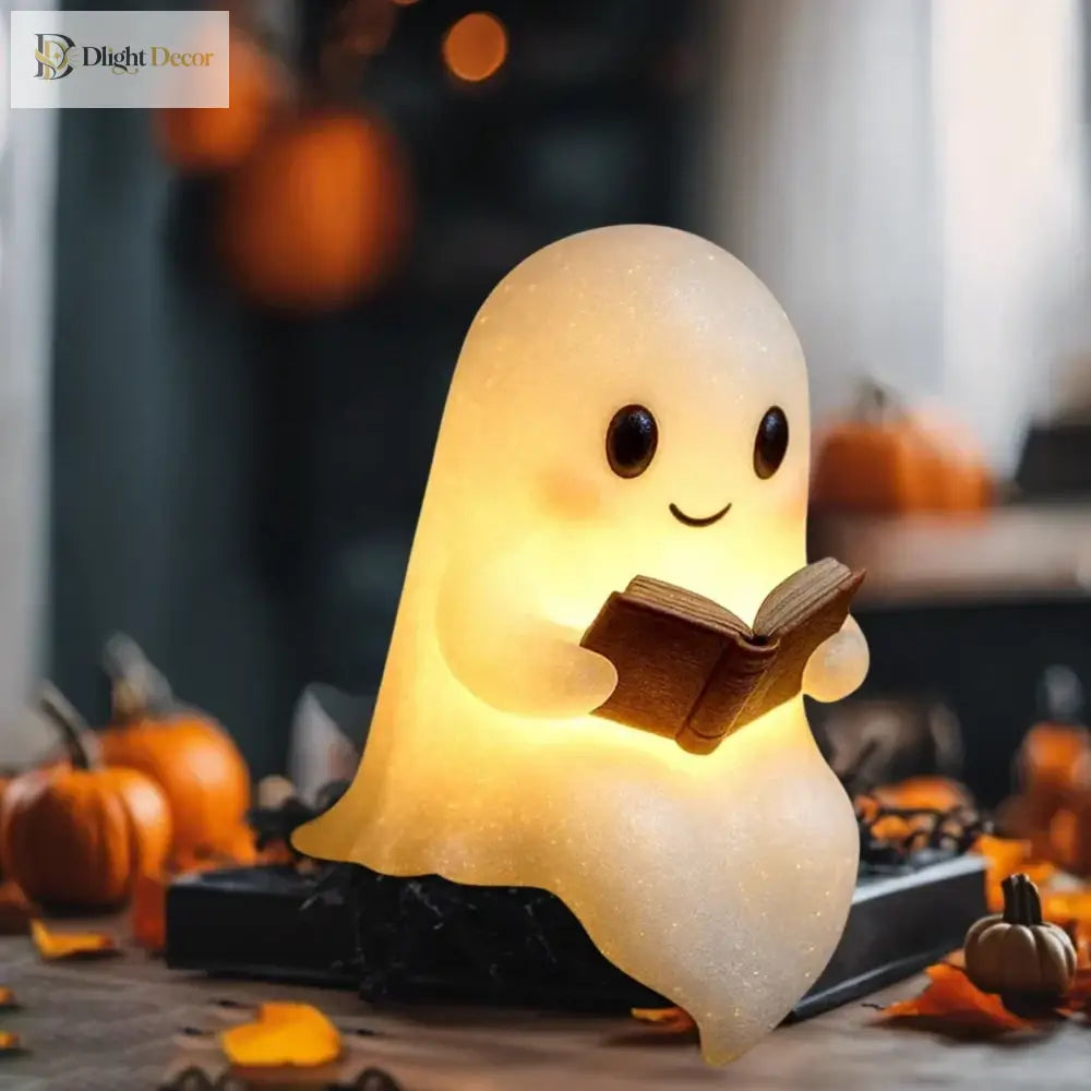 Lumibubs Ghost Reading Night Light, Cute Halloween LED Desk Lamp for Book Lovers - Night Light