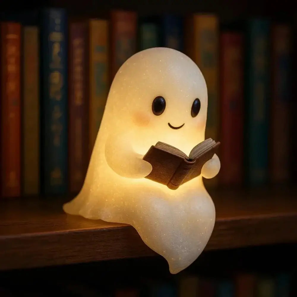 Lumibubs Ghost Reading Night Light, Cute Halloween LED Desk Lamp for Book Lovers - Night Light