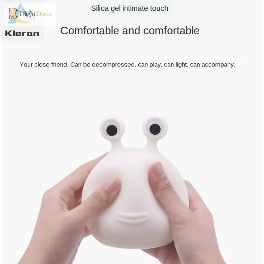 Lumibubs Googly Eyes Slug Night Light, Dimmable Rechargeable Silicone Bedside Lamp for Kids - Slugs - Night Light