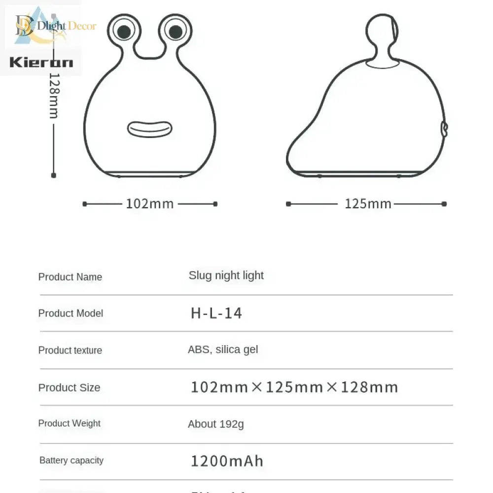 Lumibubs Googly Eyes Slug Night Light, Dimmable Rechargeable Silicone Bedside Lamp for Kids - Slugs - Night Light