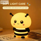 Lumibubs Happy Bee Night Light, Touch Dimmable Rechargeable Silicone Bedside Lamp for Kids - Night Light