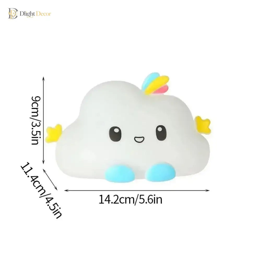 Lumibubs Happy Cloud Night Light, Cute Smiling Cartoon Bedside Lamp for Kids & Babies - Cloud - Night Light