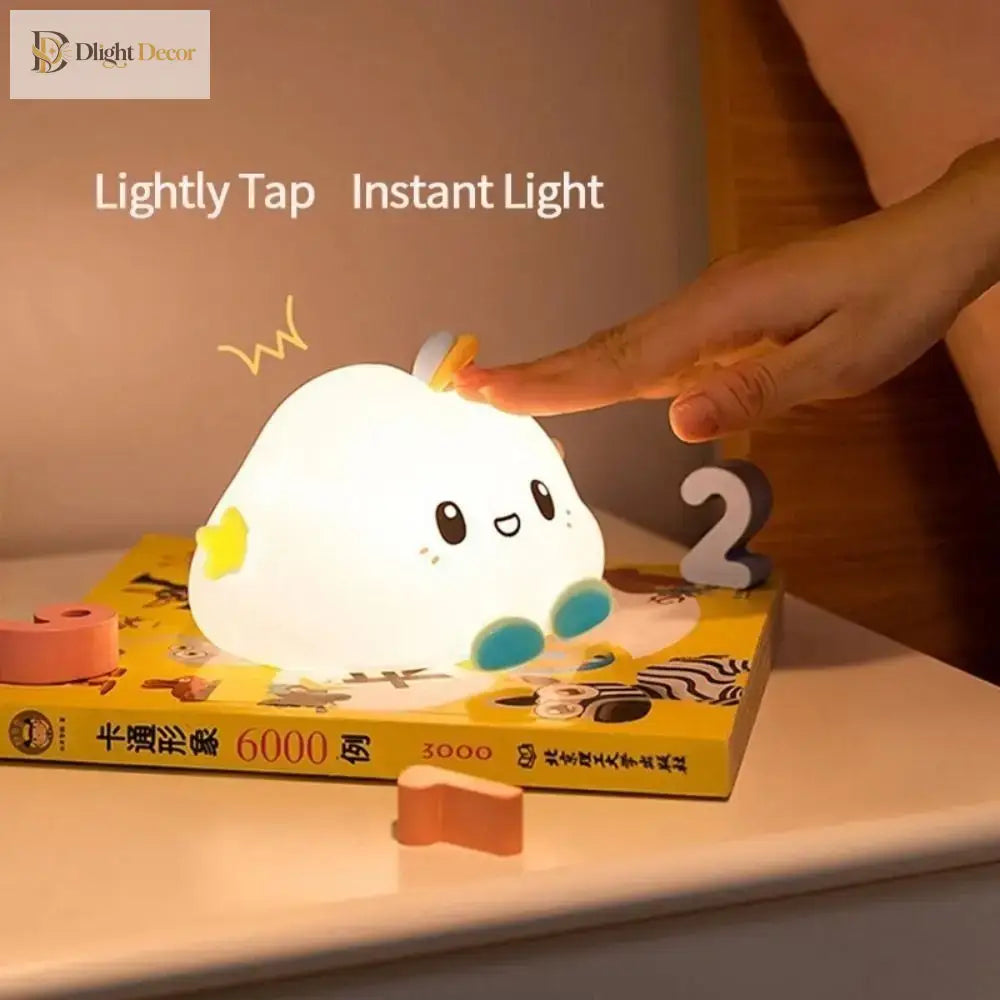 Lumibubs Happy Cloud Night Light, Cute Smiling Cartoon Bedside Lamp for Kids & Babies - Cloud - Night Light