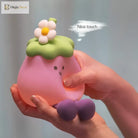 Lumibubs Happy Eggplant Night Light, 7 Colour Touch Dimmable Rechargeable Silicone Kids Lamp - Night Light