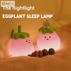 Lumibubs Happy Eggplant Night Light, 7 Colour Touch Dimmable Rechargeable Silicone Kids Lamp - Night Light
