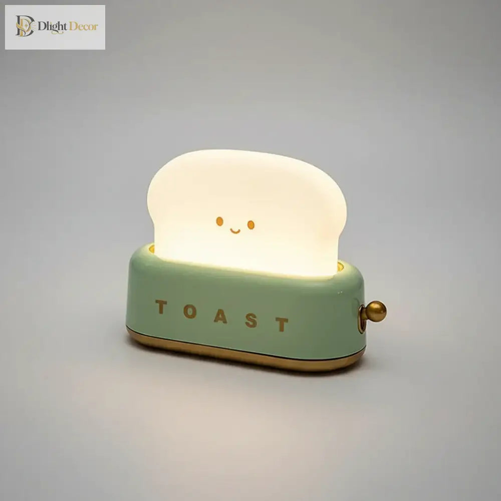 Lumibubs Happy Toast Night Light, Cute Rechargeable Bedside Lamp for Kids & Adults - Night Light