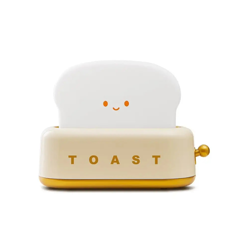 Lumibubs Happy Toast Night Light, Cute Rechargeable Bedside Lamp for Kids & Adults - Yellow - Night Light