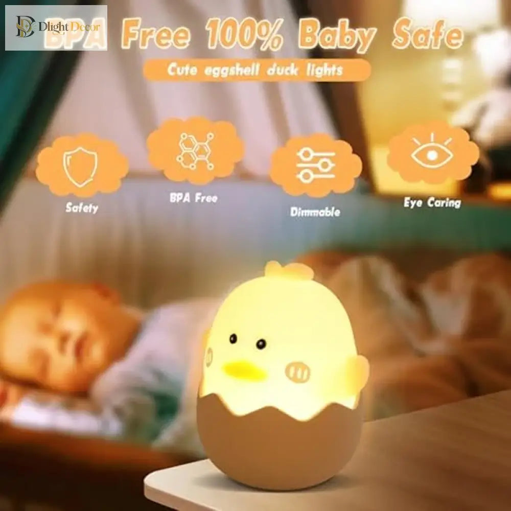 Lumibubs Hatching Chick Eggshell Night Light, Cute Silicone USB Rechargeable Kids Lamp - 1pc - Night Light