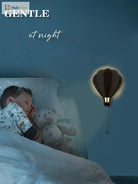 Lumibubs Hot Air Balloon Wall Lamp, Wooden Night Light for Kids Bedroom & Nursery - WHITE / 01 - wall Lamp