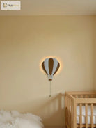 Lumibubs Hot Air Balloon Wall Lamp, Wooden Night Light for Kids Bedroom & Nursery - WHITE / 01 - wall Lamp