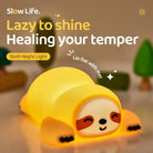 Lumibubs Kawaii Animal Night Light, Touch Control Rechargeable Silicone Mood Lamp for Kids - PPD-Sloth / USB Plug