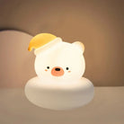 Lumibubs Kawaii Cat Night Light, 3-Level Dimmable Touch USB Rechargeable Silicone Kids Lamp - Bear - Table Lamp