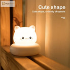 Lumibubs Kawaii Cat Night Light, 3-Level Dimmable Touch USB Rechargeable Silicone Kids Lamp - Table Lamp