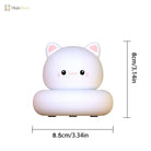 Lumibubs Kawaii Cat Night Light, 3-Level Dimmable Touch USB Rechargeable Silicone Kids Lamp - Table Lamp