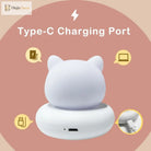 Lumibubs Kawaii Cat Night Light, 3-Level Dimmable Touch USB Rechargeable Silicone Kids Lamp - Table Lamp