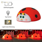 Lumibubs Ladybug Night Light, 8 Colour Touch Control Rechargeable Silicone Kids Lamp - Dimmable - Table Lamp