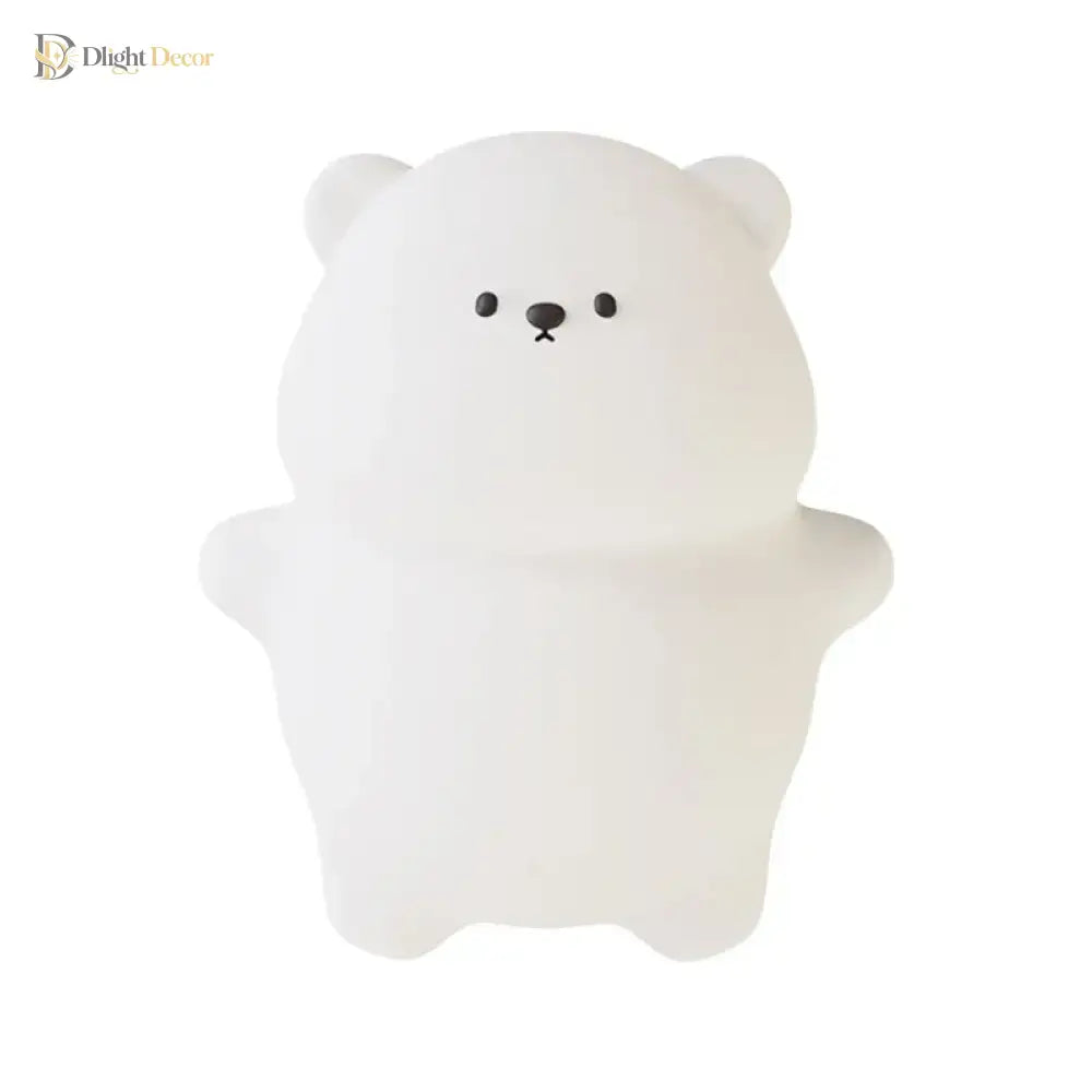 Lumibubs Lazy Bear Silicone Night Light, Touch Tap Rechargeable Atmosphere Lamp for Kids - Lying flat bear - Night Light
