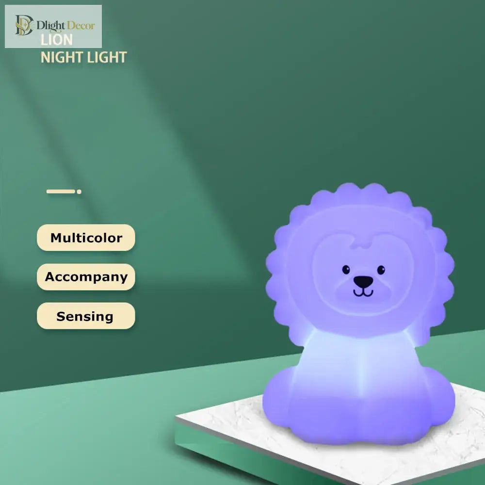 Lumibubs Lion King Night Light, 9 Colour Remote Control Rechargeable Silicone Lamp for Kids - Night Light