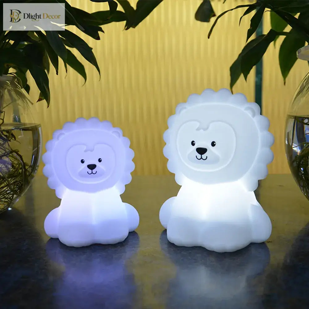 Lumibubs Lion King Night Light, 9 Colour Remote Control Rechargeable Silicone Lamp for Kids - Night Light