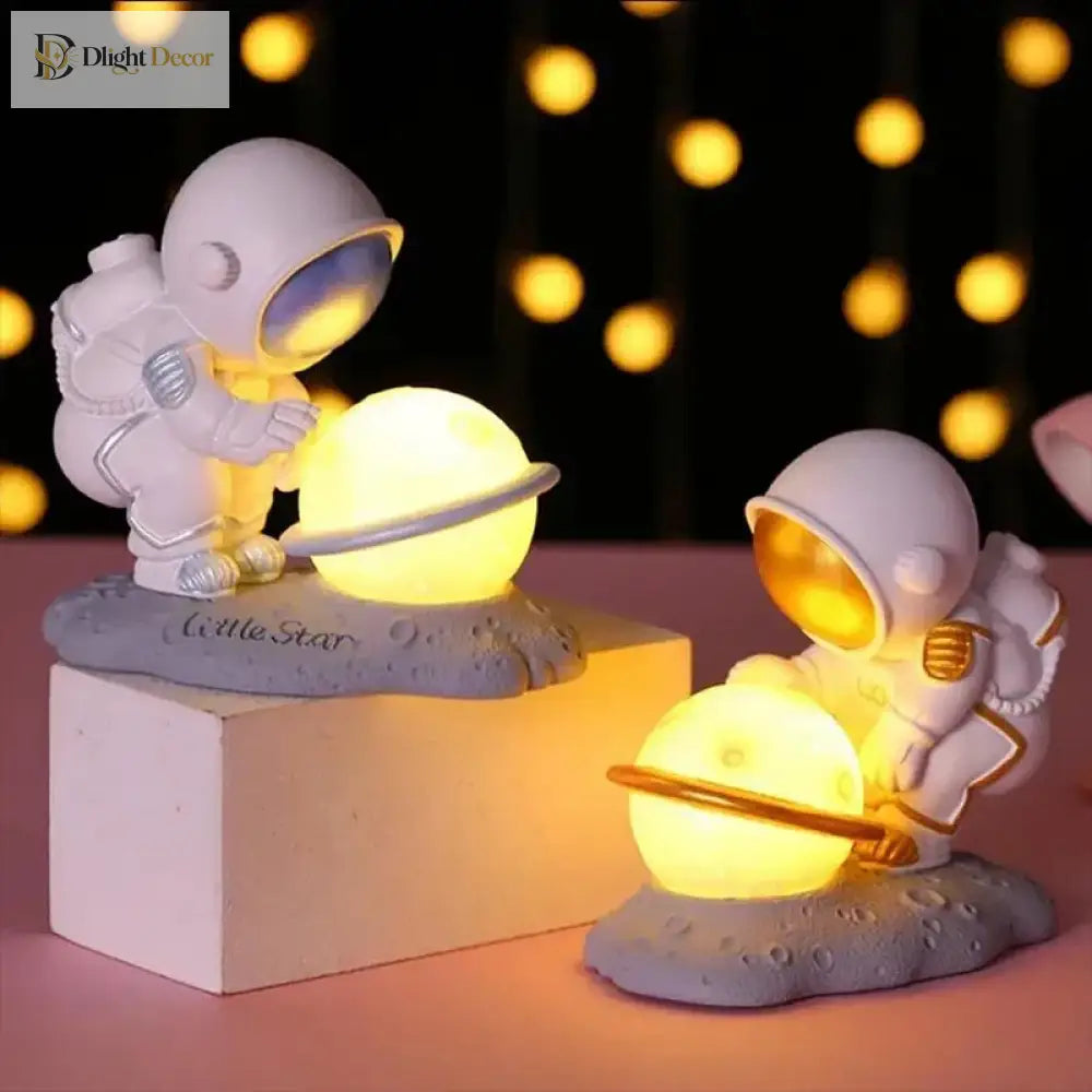 Lumibubs Little Star Astronaut Planet Lamp, Premium Resin LED Night Light for Kids & Home Decor - Night Light