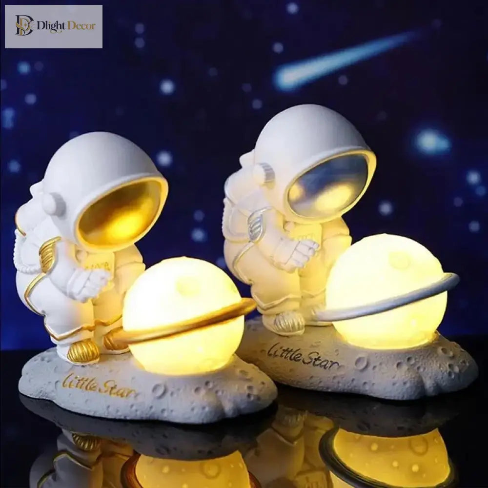 Lumibubs Little Star Astronaut Planet Lamp, Premium Resin LED Night Light for Kids & Home Decor - Night Light