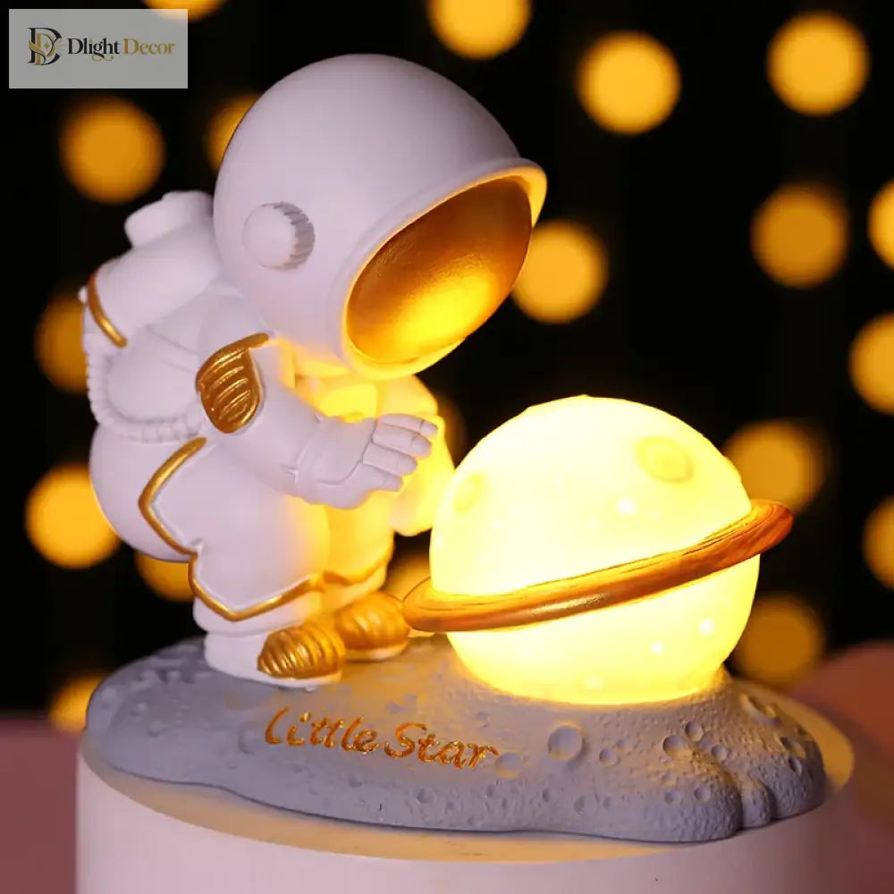 Lumibubs Little Star Astronaut Planet Lamp, Premium Resin LED Night Light for Kids & Home Decor - Night Light