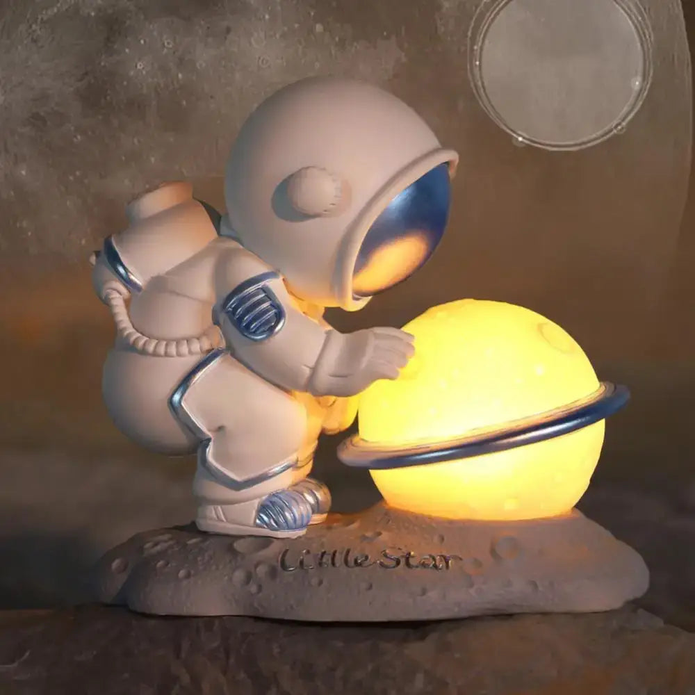 Lumibubs Little Star Astronaut Planet Lamp, Premium Resin LED Night Light for Kids & Home Decor - Blue - Night Light