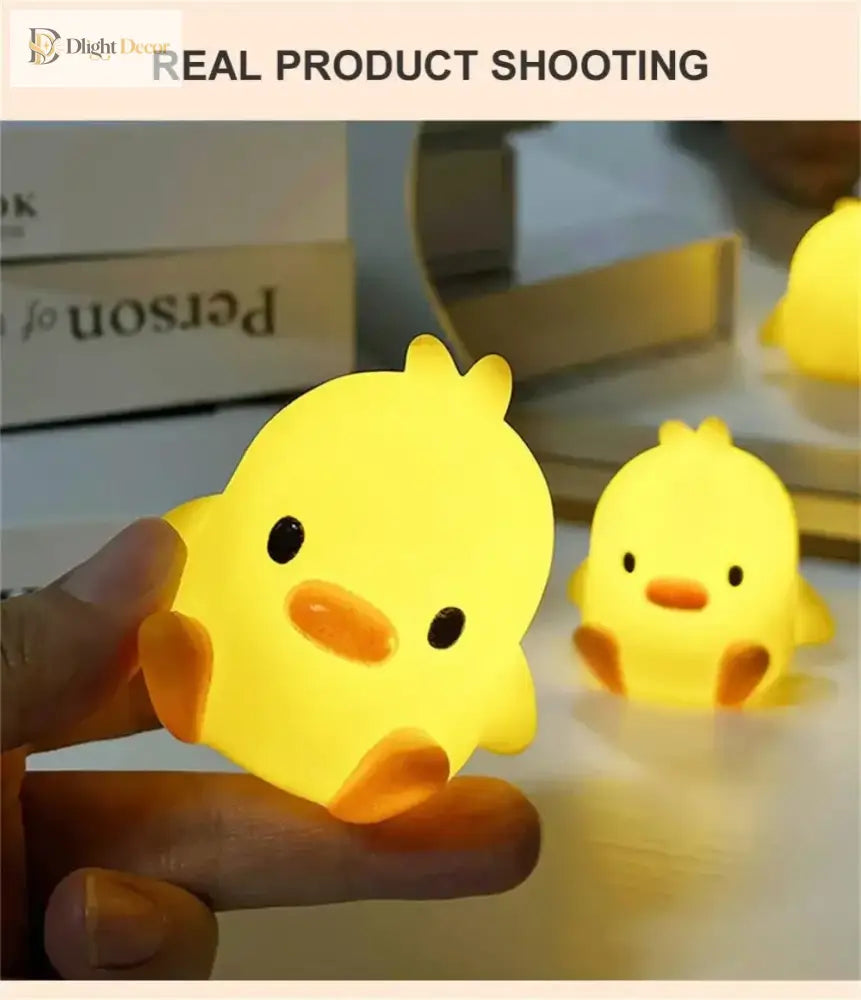 Lumibubs Little Yellow Duck Night Light, Cute Silicone Glow Lamp for Kids & Babies - Night Light
