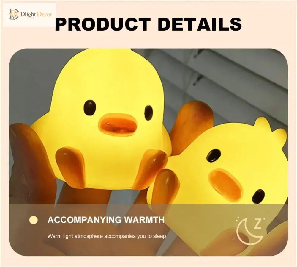 Lumibubs Little Yellow Duck Night Light, Cute Silicone Glow Lamp for Kids & Babies - Night Light
