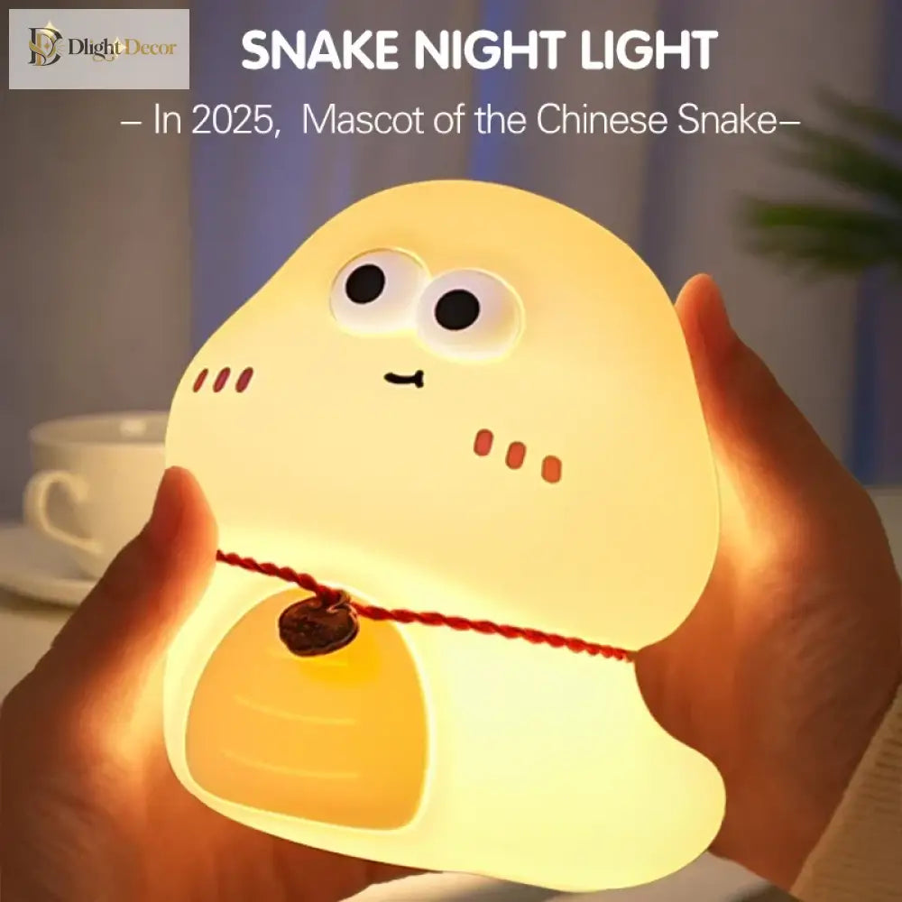 Lumibubs Lucky Spirit Night Light, Cute Silicone Glow Lamp in White & Green - Night Light