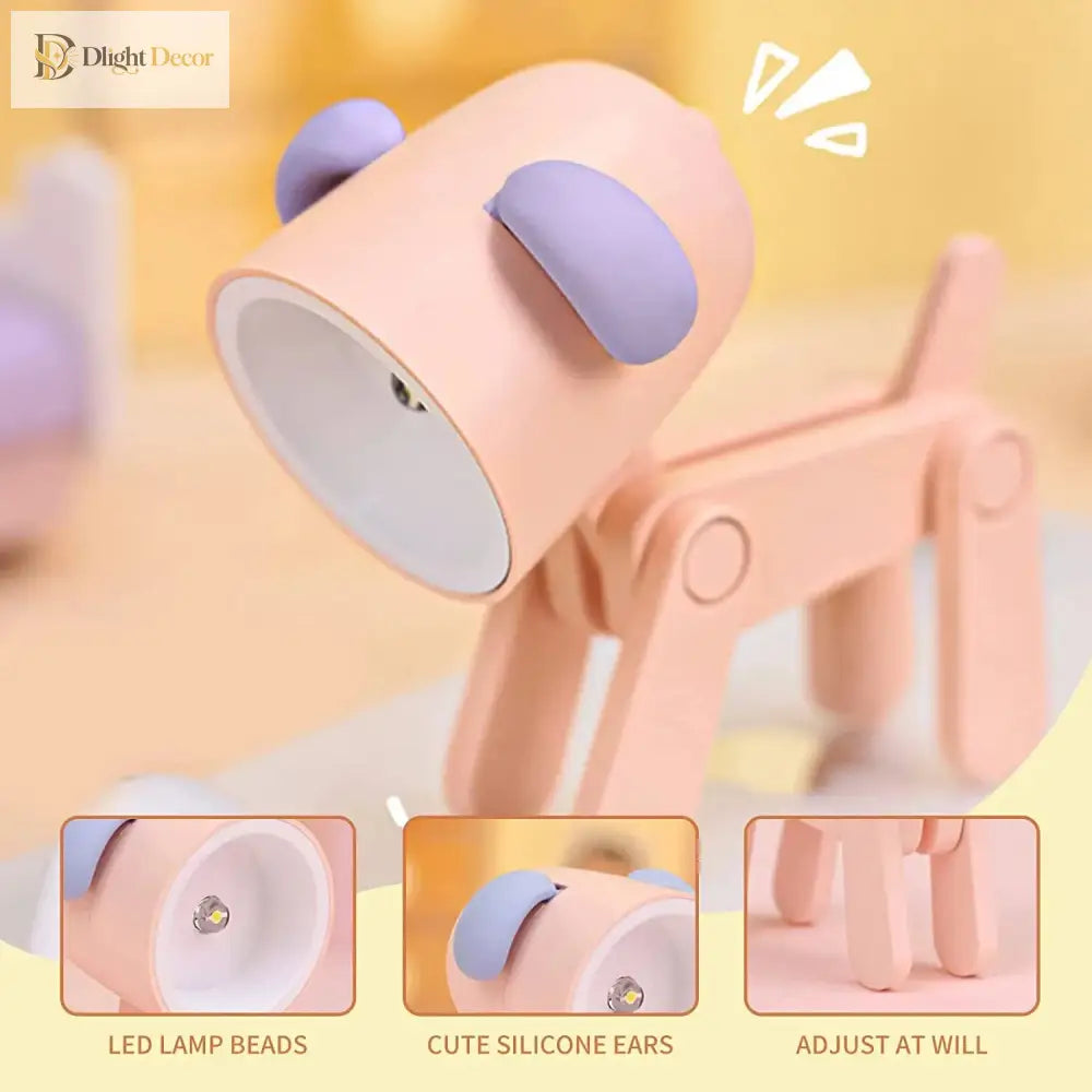 Lumibubs Mini Folding Animal Desk Lamp, Cute Dog & Deer LED Night Light for Kids - Night Light