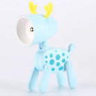 Lumibubs Mini Folding Animal Desk Lamp, Cute Dog & Deer LED Night Light for Kids - B Blue deer - Night Light