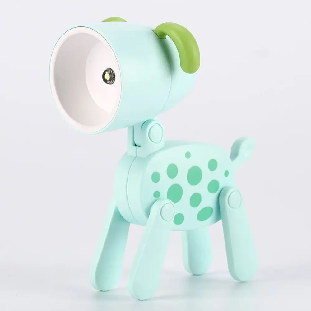 Lumibubs Mini Folding Animal Desk Lamp, Cute Dog & Deer LED Night Light for Kids - B Green dog - Night Light