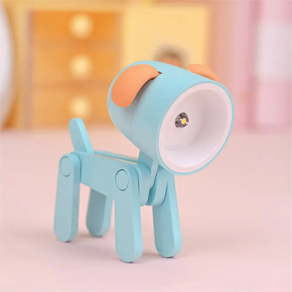 Lumibubs Mini Folding Animal Desk Lamp, Cute Dog & Deer LED Night Light for Kids - Blue dog - Night Light