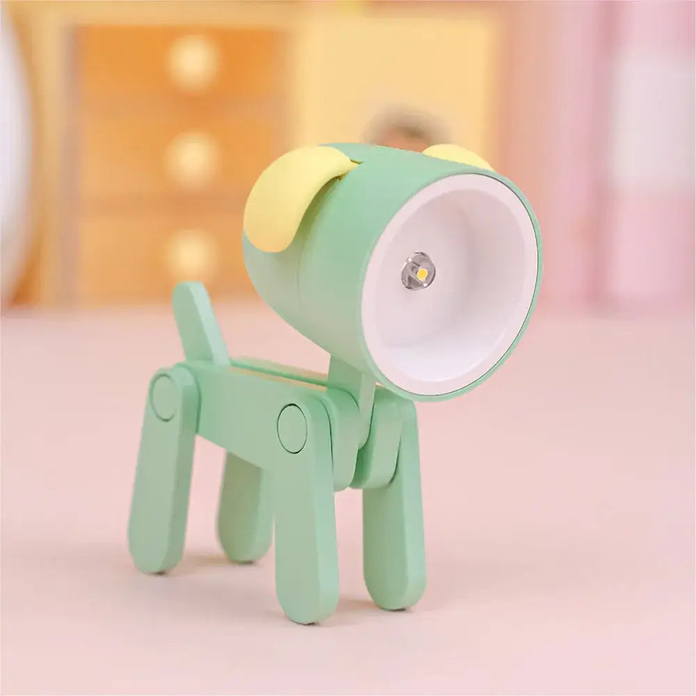 Lumibubs Mini Folding Animal Desk Lamp, Cute Dog & Deer LED Night Light for Kids - Green dog - Night Light