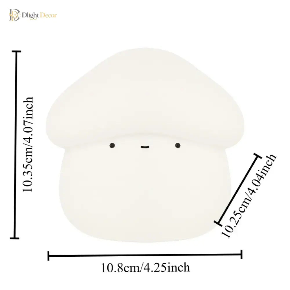 Lumibubs Mushroom Night Light, Touch Dimmable USB Rechargeable Silicone Bedside Lamp - 1pc - Table Lamp