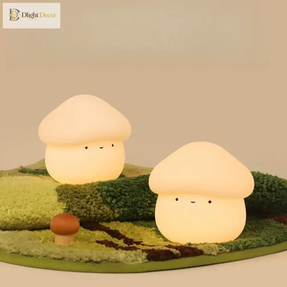 Lumibubs Mushroom Night Light, Touch Dimmable USB Rechargeable Silicone Bedside Lamp - 1pc - Table Lamp