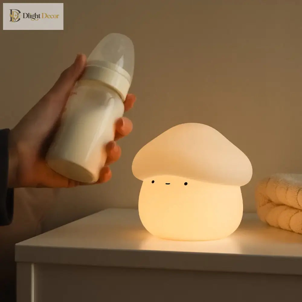 Lumibubs Mushroom Night Light, Touch Dimmable USB Rechargeable Silicone Bedside Lamp - 1pc - Table Lamp